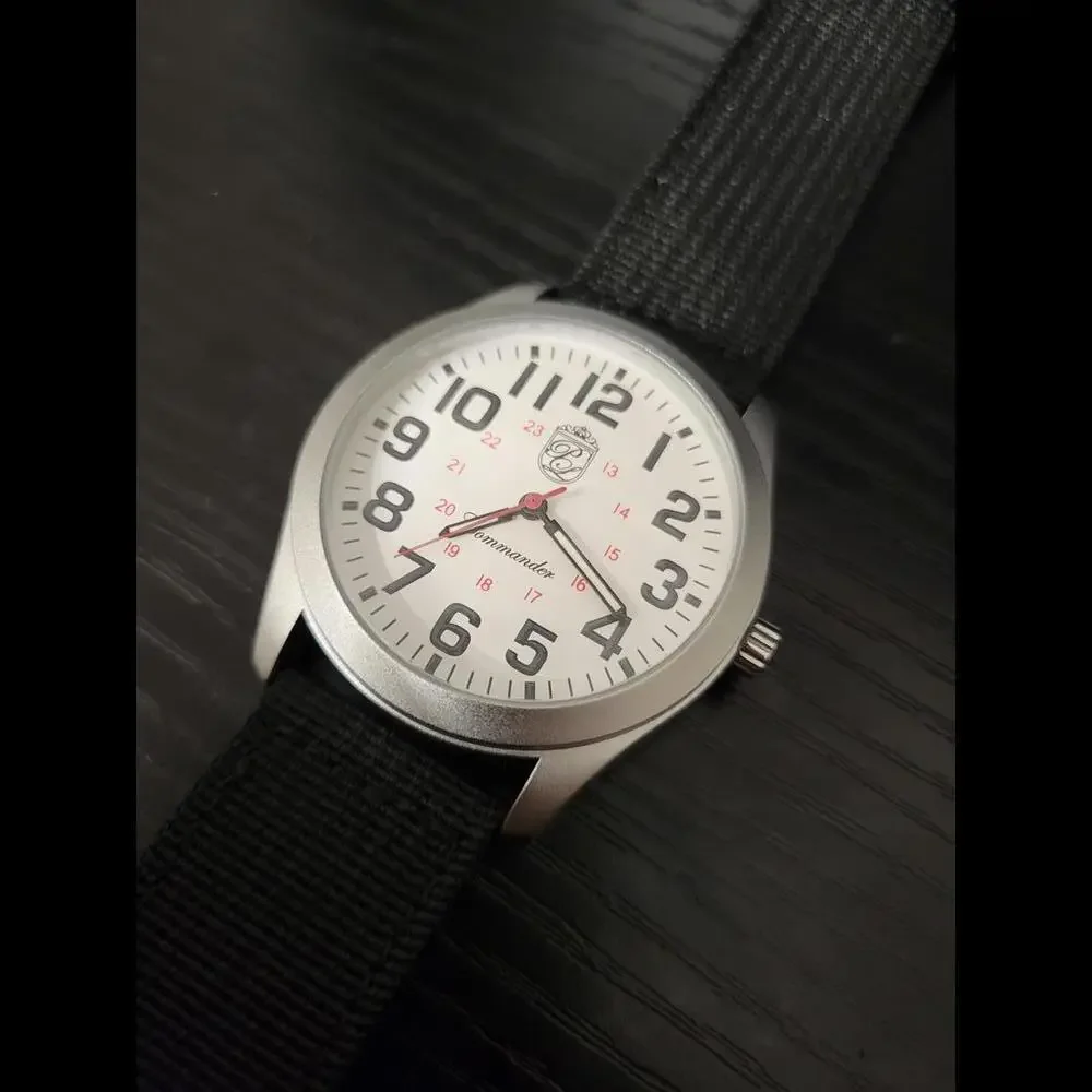 NEW Pierre Lucerne Commander WW2 Style Aviator Navy Men's Watch‎